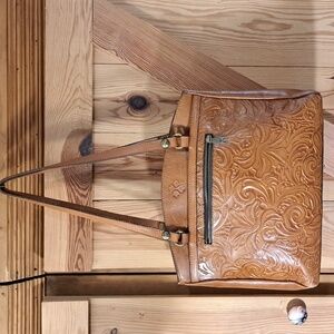 PATRICIA NASH TOOLED LEATHER POPPY TOTE